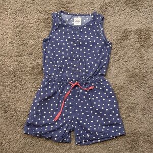 Mini Boden Navy and White Polka Dot Romper